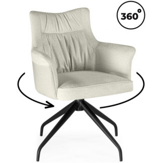 Стул на металлокаркасе Kaser 360 крутящийся ivory / black