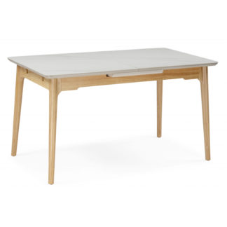 Стол Halmar 140(180)x80 белый спеченный камень / светлое дерево