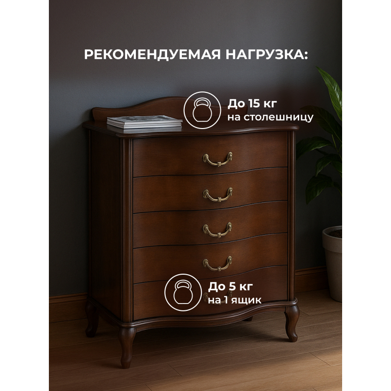 Комод Джульетта 95 см орех — изображение 5