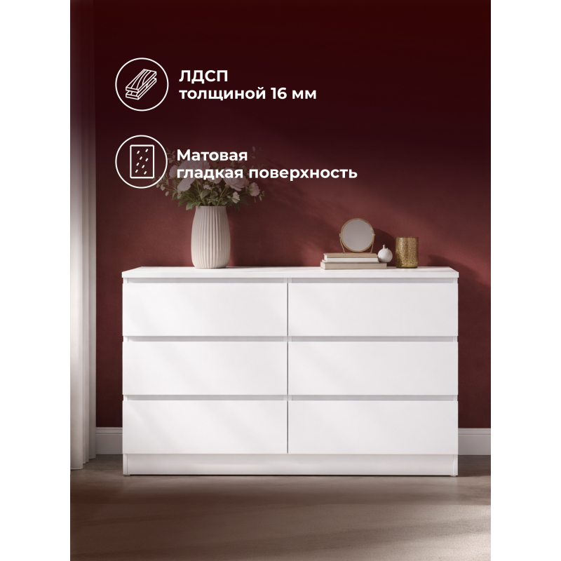 Комод Мадера К6М белый — изображение 14