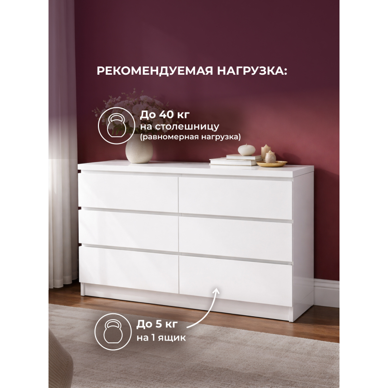 Комод Мадера К6М белый — изображение 15