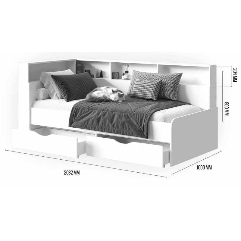 Тахта Амер 80х190 белая — изображение 7