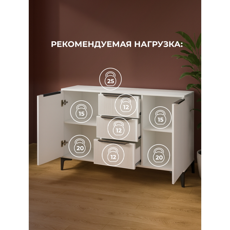 Комод Иадама белый / белый глянец — изображение 7