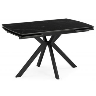 Керамический стол Катчел-2 120(180)x80 matte черный мрамор / черный