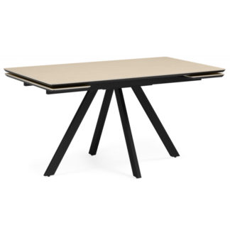 Керамический стол Вилли 120(180)х80 okara light yellow / черный