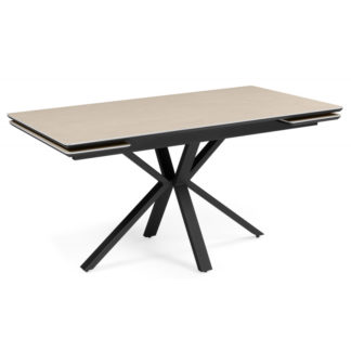 Керамический стол Старлайт 140(200)х80 okara light yellow / черный