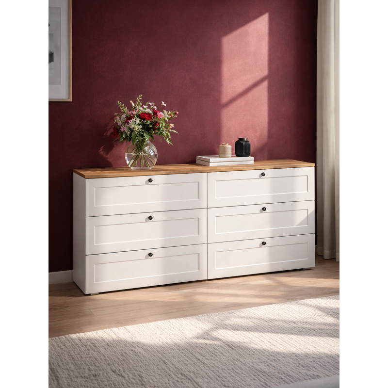 Комод Опра 16.240 белый шагрень / дуб золотой craft — изображение 12
