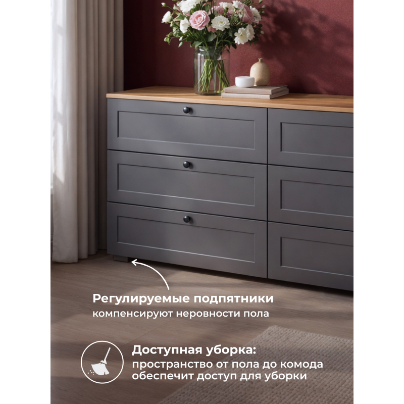 Комод Опра 16.240 серый графит / дуб золотой craft — изображение 17