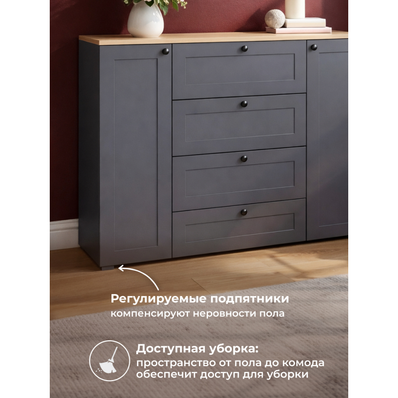 Комод Опра 16.221 F серый графит / дуб золотой craft — изображение 20