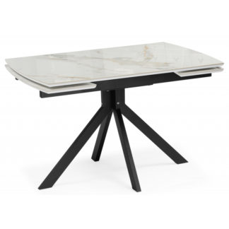 Керамический стол Катчел 120(180)x80 calacatta gold / черный